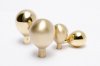 Drop 28 lovely knob in brushed and polished brass kitchen hardware