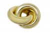 Sculpture with two coiled rings in solid brass