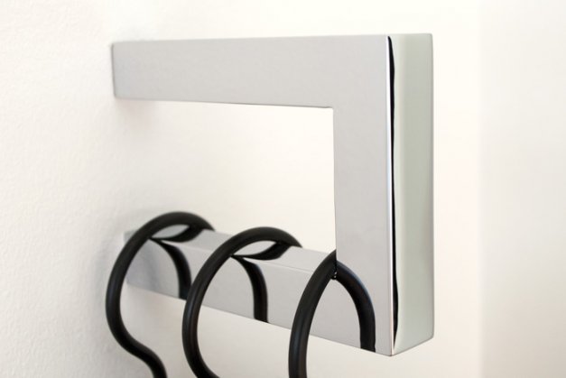 Outgoing - Wall Hanger Square <BR> polished stainless steel