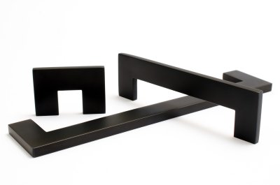 Kitchen handle for cabinets, drawers in black chrome
