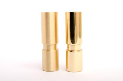 furniture leg in polished and brushed brass