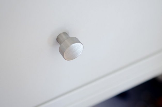 Furniture knob on cabinet Dot 18 in stainless steel