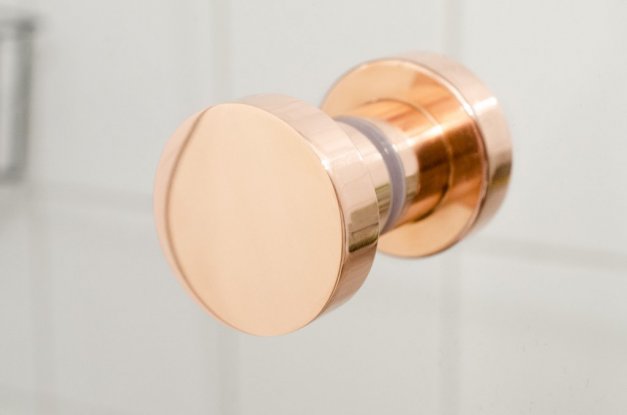 DOT 40 GLASDÖRRSKNOPP <BR> POLERAD KOPPAR