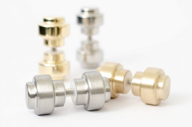 Glasdörrsknopp Hip 30 <br> borstat rostfritt