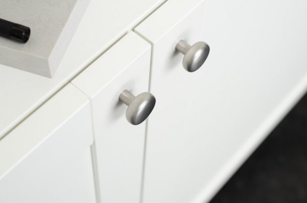 Knob / Hook caramel 24 <BR> brushed stainless steel