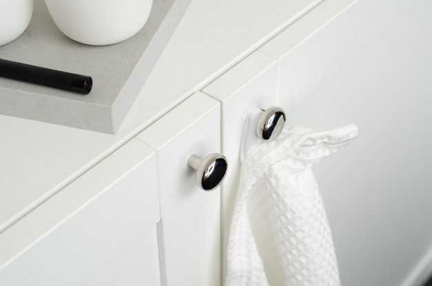 Knob / Hook caramel 24 <BR> polished stainless steel