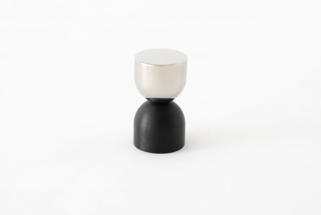 knopp krok svart aluminium polerat rostfritt