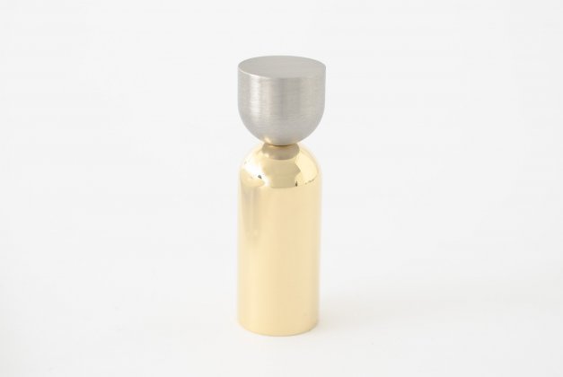 hook in brushed stainless polihed brass