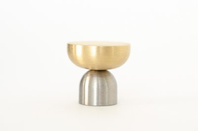 KNOB HOOK IN BRUSHED STAINLESS STEEL AND BRUSHED BRASS