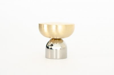 KNOB HOOK IN POLISHED STAINLESS STEEL AND BRUSHED BRASS