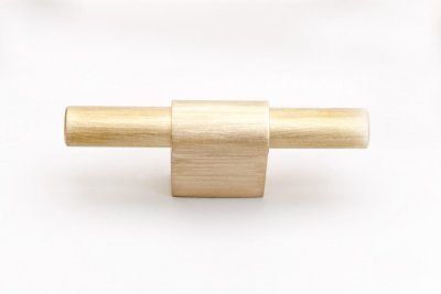 Knob in brushed brass for kitchen cabinets wardrobes and bathroom