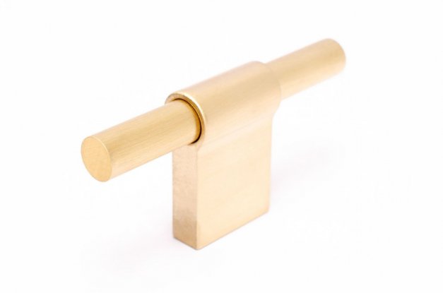 t-bar Knopp i borstat mässing för köksluckor garderober badrum