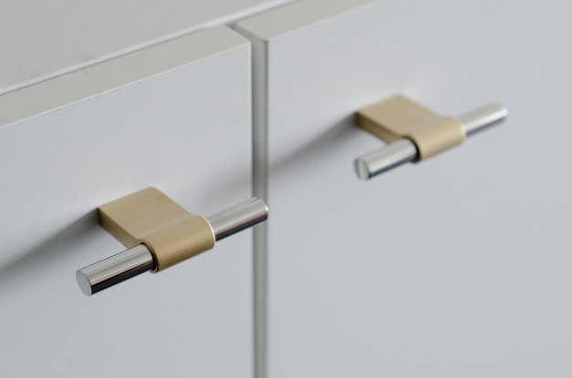 Knopp Line Mix 60 <BR> borstad mässing / polerat rostfritt