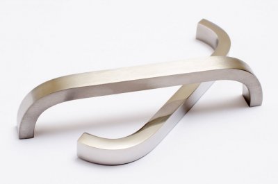 cabinet handles in brushed stainless steel