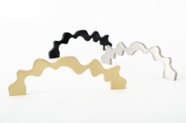 unikt handtag i borstad mässing, borstad rostfri, svart aluminium