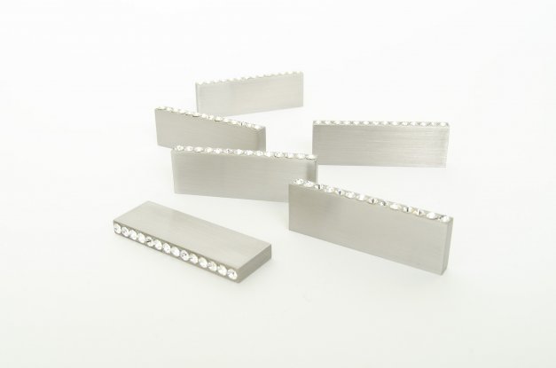 Vintage Handle Bling 61 <BR> brushed stainless steel