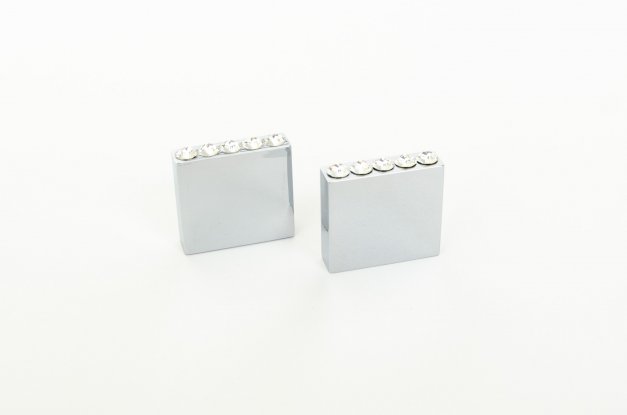 Vintage Knopp Bling 22 <BR> krom